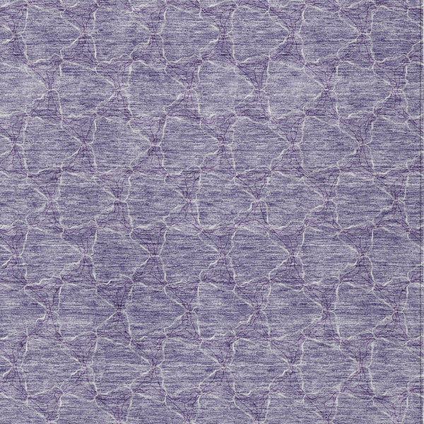 HomeRoots 5' Stylish Lavender and Ivory Geometric Washable Area Rug for Indoors and Outdoors - Durable & Easy Care 8' X 10' 613563