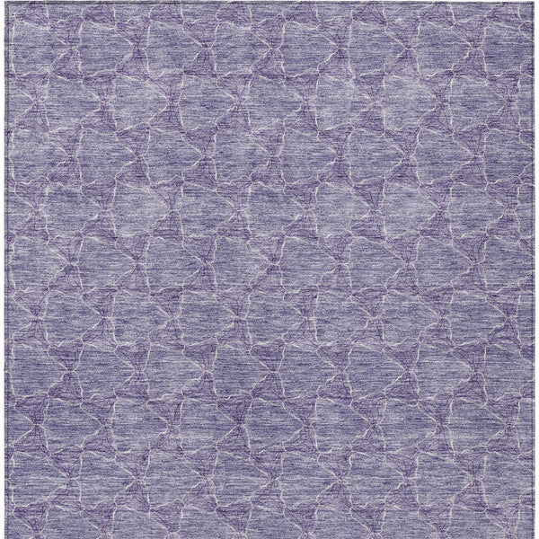 HomeRoots 5' Stylish Lavender and Ivory Geometric Washable Area Rug for Indoors and Outdoors - Durable & Easy Care 10' X 14' 613565