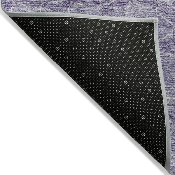 HomeRoots 5' Stylish Lavender and Ivory Geometric Washable Area Rug for Indoors and Outdoors - Durable & Easy Care 10' X 14' 613565