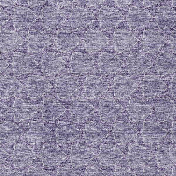HomeRoots 5' Stylish Lavender and Ivory Geometric Washable Area Rug for Indoors and Outdoors - Durable & Easy Care 10' X 14' 613565