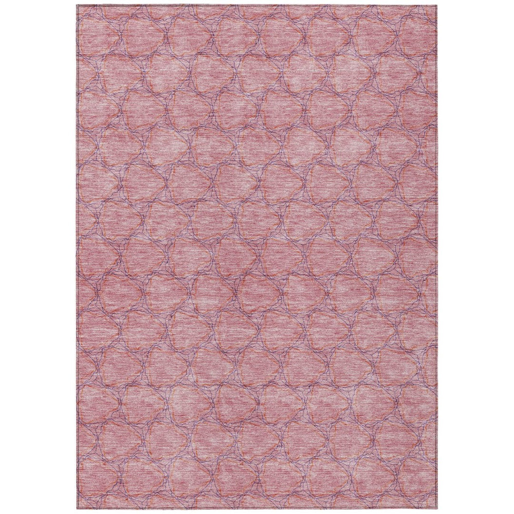HomeRoots 5' Vibrant Pink and Purple Geometric Area Rug for Indoor and Outdoor Spaces - Durable & Washable! 5' X 8' 613567