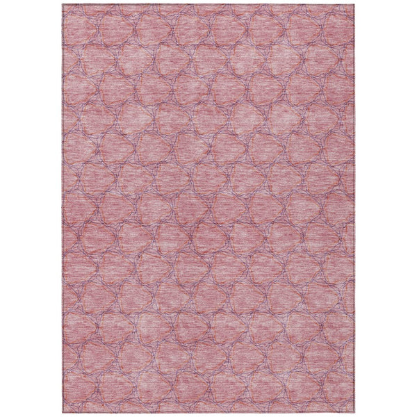 HomeRoots 5' Vibrant Pink and Purple Geometric Area Rug for Indoor and Outdoor Spaces - Durable & Washable! 5' X 8' 613567