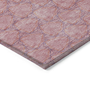 HomeRoots 5' Vibrant Pink and Purple Geometric Area Rug for Indoor and Outdoor Spaces - Durable & Washable! 5' X 8' 613567