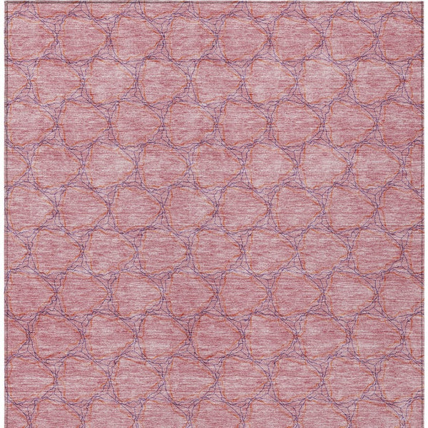 HomeRoots 5' Vibrant Pink and Purple Geometric Area Rug for Indoor and Outdoor Spaces - Durable & Washable! 5' X 8' 613567