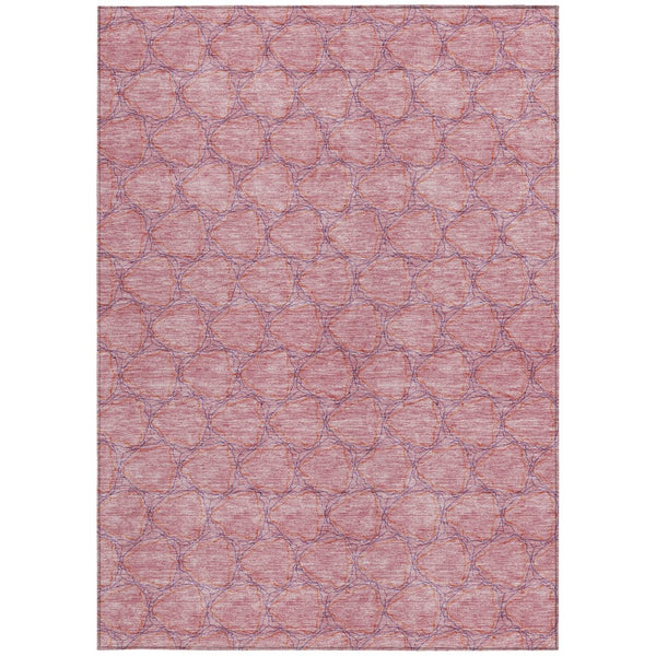 HomeRoots 5' Vibrant Pink and Purple Geometric Area Rug for Indoor and Outdoor Spaces - Durable & Washable! 8' X 10' 613569