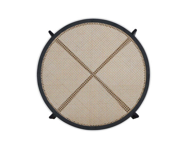 Sunpan ADORA Coffee Table - Artisan-Crafted Round Rattan & Mango Wood Centerpiece for Unique Living Spaces 110198