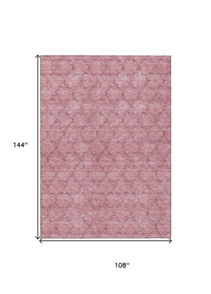 HomeRoots 5' Vibrant Pink and Purple Geometric Area Rug for Indoor and Outdoor Spaces - Durable & Washable! 9' X 12' 613570