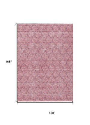 HomeRoots 5' Vibrant Pink and Purple Geometric Area Rug for Indoor and Outdoor Spaces - Durable & Washable! 10' X 14' 613571