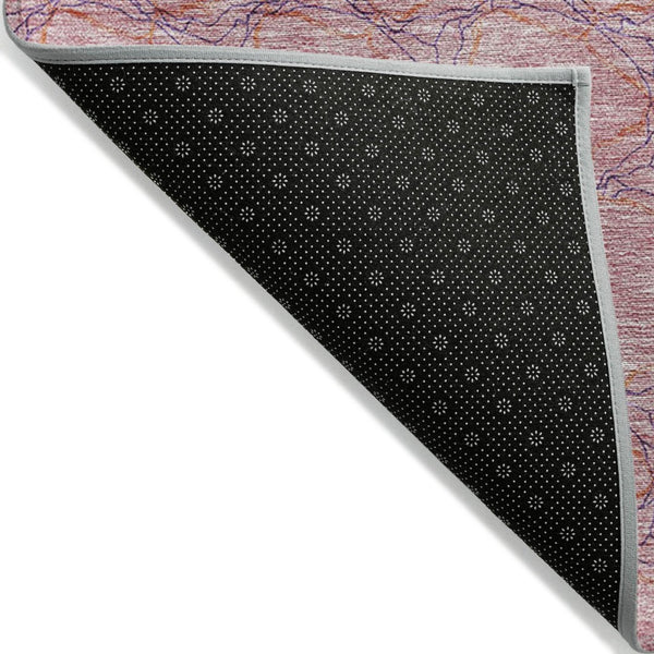 HomeRoots 5' Vibrant Pink and Purple Geometric Area Rug for Indoor and Outdoor Spaces - Durable & Washable! 10' X 14' 613571