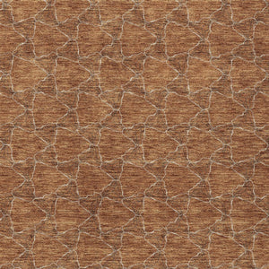 HomeRoots 5' Orange and Ivory Geometric Area Rug - Washable, Durable, Indoor-Outdoor Design for Any Space 5' X 8' 613573
