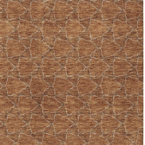 HomeRoots 5' Orange and Ivory Geometric Area Rug - Washable, Durable, Indoor-Outdoor Design for Any Space 8' X 10' 613575