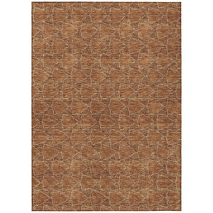 HomeRoots 5' Orange and Ivory Geometric Area Rug - Washable, Durable, Indoor-Outdoor Design for Any Space 10' X 14' 613577