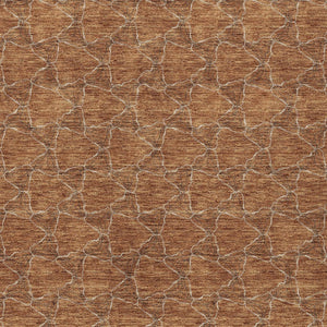 HomeRoots 5' Orange and Ivory Geometric Area Rug - Washable, Durable, Indoor-Outdoor Design for Any Space 10' X 14' 613577