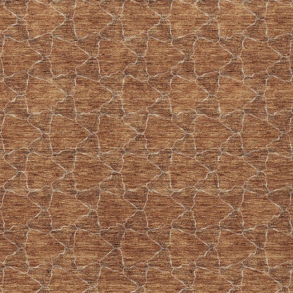 HomeRoots 5' Orange and Ivory Geometric Area Rug - Washable, Durable, Indoor-Outdoor Design for Any Space 10' X 14' 613577