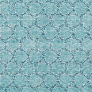 HomeRoots 5' Geometric Teal and Navy Blue Area Rug - Stylish, Washable, Durable for Indoor and Outdoor Use! 8' X 10' 613593