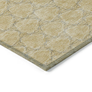 HomeRoots 9' Stylish Wheat and Gray Geometric Washable Area Rug - Perfect for Indoor and Outdoor Spaces! 613600