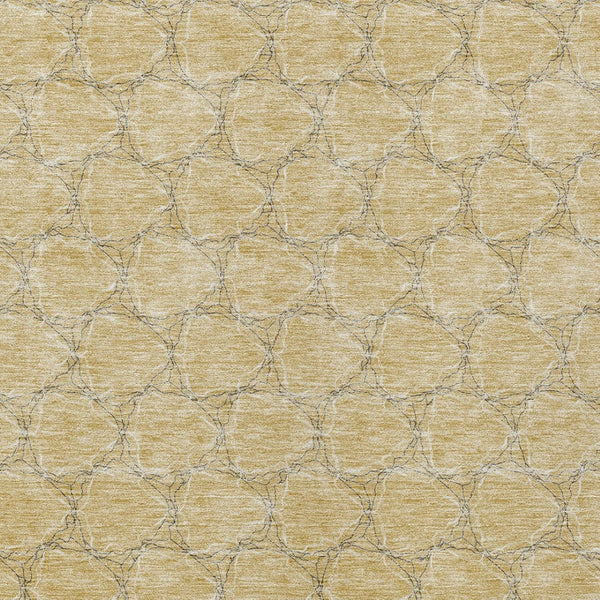 HomeRoots 9' Stylish Wheat and Gray Geometric Washable Area Rug - Perfect for Indoor and Outdoor Spaces! 613600