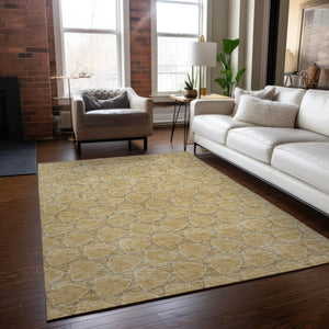 HomeRoots 9' Stylish Wheat and Gray Geometric Washable Area Rug - Perfect for Indoor and Outdoor Spaces! 613600