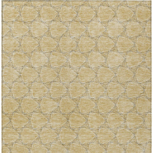 HomeRoots 5' Durable Wheat and Gray Geometric Area Rug – Versatile, Washable Design for Indoor and Outdoor Use 10' X 14' 613601