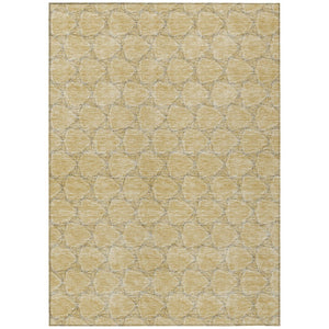 HomeRoots 5' Durable Wheat and Gray Geometric Area Rug – Versatile, Washable Design for Indoor and Outdoor Use 10' X 14' 613601