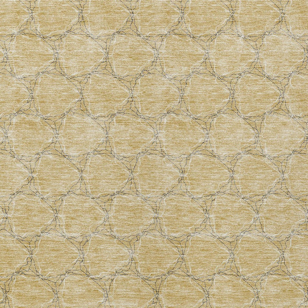 HomeRoots 5' Durable Wheat and Gray Geometric Area Rug – Versatile, Washable Design for Indoor and Outdoor Use 10' X 14' 613601