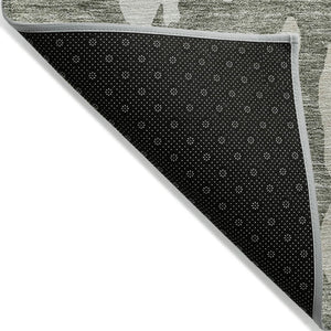 HomeRoots 5' Sage and Ivory Abstract Area Rug - Washable, Durable Indoor-Outdoor Design for Stylish Spaces 5' X 8' 613603