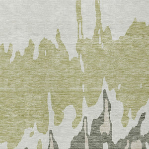 HomeRoots 5' Sage and Ivory Abstract Area Rug - Washable, Durable Indoor-Outdoor Design for Stylish Spaces 5' X 8' 613603