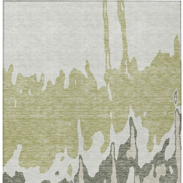 HomeRoots 5' Sage and Ivory Abstract Area Rug - Washable, Durable Indoor-Outdoor Design for Stylish Spaces 8' X 10' 613605