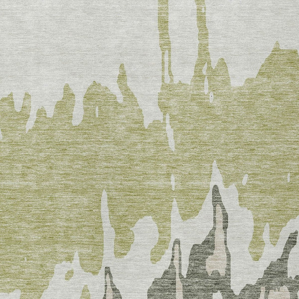HomeRoots 5' Sage and Ivory Abstract Area Rug - Washable, Durable Indoor-Outdoor Design for Stylish Spaces 8' X 10' 613605