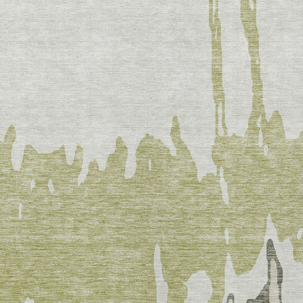 HomeRoots 5' Sage and Ivory Abstract Area Rug - Washable, Durable Indoor-Outdoor Design for Stylish Spaces 10' X 14' 613607
