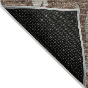 HomeRoots 5' Stylish Beige and Taupe Abstract Area Rug – Washable, Durable, Perfect for Indoor and Outdoor Use 5' X 8' 613609