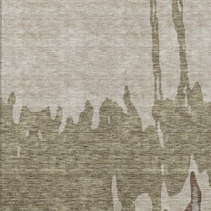 HomeRoots 5' Stylish Beige and Taupe Abstract Area Rug – Washable, Durable, Perfect for Indoor and Outdoor Use 8' X 10' 613611