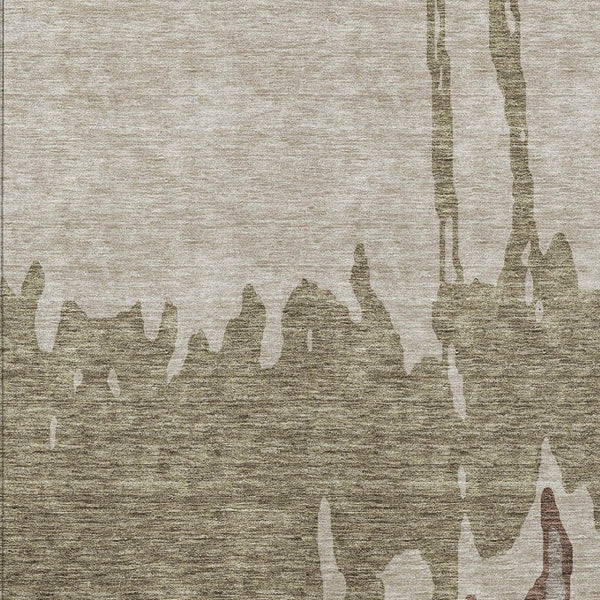HomeRoots 5' Stylish Beige and Taupe Abstract Area Rug – Washable, Durable, Perfect for Indoor and Outdoor Use 8' X 10' 613611