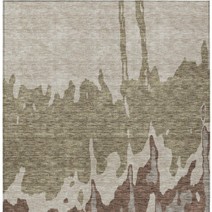 HomeRoots 5' Stylish Beige and Taupe Abstract Area Rug – Washable, Durable, Perfect for Indoor and Outdoor Use 10' X 14' 613613