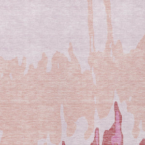 HomeRoots 5' Blush and Pink Abstract Washable Area Rug - Durable, Stylish, Indoor-Outdoor Elegance for Any Space 5' X 8' 613621