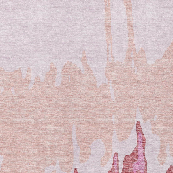 HomeRoots 5' Blush and Pink Abstract Washable Area Rug - Durable, Stylish, Indoor-Outdoor Elegance for Any Space 5' X 8' 613621