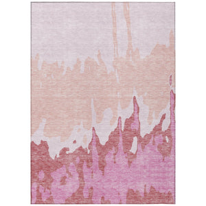 HomeRoots 5' Blush and Pink Abstract Washable Area Rug - Durable, Stylish, Indoor-Outdoor Elegance for Any Space 8' X 10' 613623