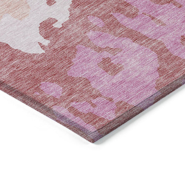 HomeRoots 5' Blush and Pink Abstract Washable Area Rug - Durable, Stylish, Indoor-Outdoor Elegance for Any Space 9' X 12' 613624