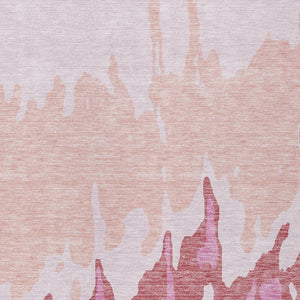 HomeRoots 5' Blush and Pink Abstract Washable Area Rug - Durable, Stylish, Indoor-Outdoor Elegance for Any Space 9' X 12' 613624