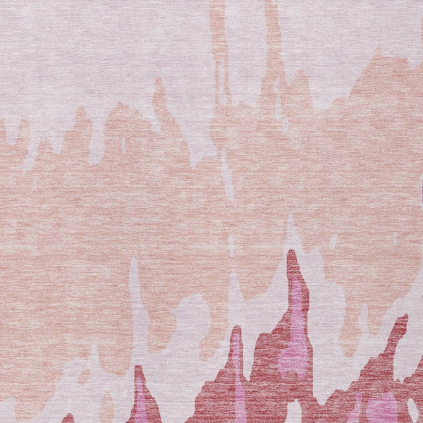 HomeRoots 5' Blush and Pink Abstract Washable Area Rug - Durable, Stylish, Indoor-Outdoor Elegance for Any Space 9' X 12' 613624