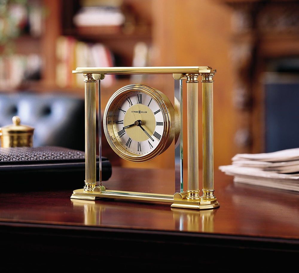 Hekman Furniture 613627 Stunning Brass Tabletop Clock With Beveled Glass, Elegant Design & Quartz Movement By Howard Miller Polished Brass Athens Tabletop Clock 613627