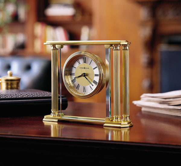 Hekman Furniture 613627 Stunning Brass Tabletop Clock With Beveled Glass, Elegant Design & Quartz Movement By Howard Miller Polished Brass Athens Tabletop Clock 613627