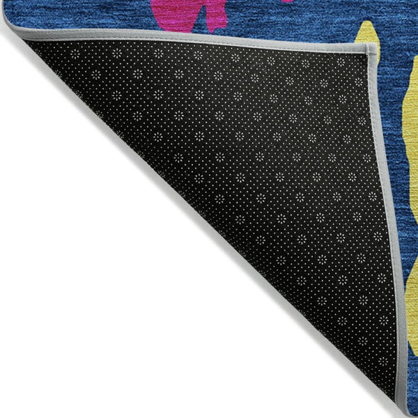 HomeRoots 5' Vibrant Pink, Orange, and Blue Abstract Washable Area Rug - Stylish Indoor/Outdoor Decor Solution 9' X 12' 613642