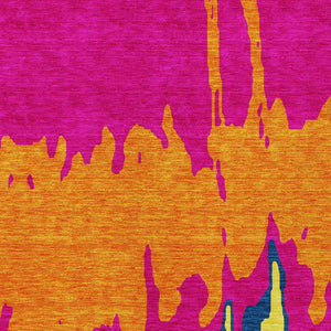 HomeRoots 5' Vibrant Pink, Orange, and Blue Abstract Washable Area Rug - Stylish Indoor/Outdoor Decor Solution 10' X 14' 613643