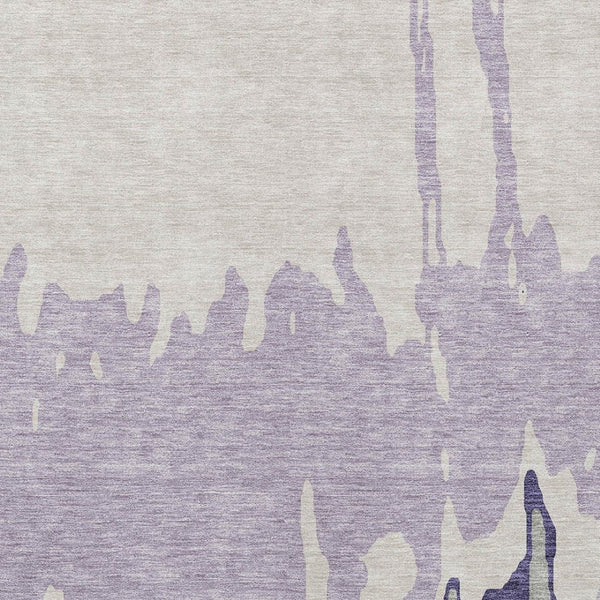 HomeRoots 5' Stylish Purple and Ivory Abstract Area Rug - Machine Washable, Durable for Indoor & Outdoor Use 5' X 8' 613651