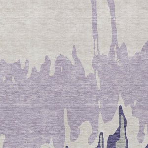 HomeRoots 5' Stylish Purple and Ivory Abstract Area Rug - Machine Washable, Durable for Indoor & Outdoor Use 9' X 12' 613654