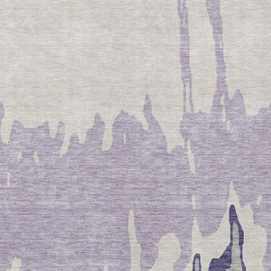 HomeRoots 5' Stylish Purple and Ivory Abstract Area Rug - Machine Washable, Durable for Indoor & Outdoor Use 10' X 14' 613655