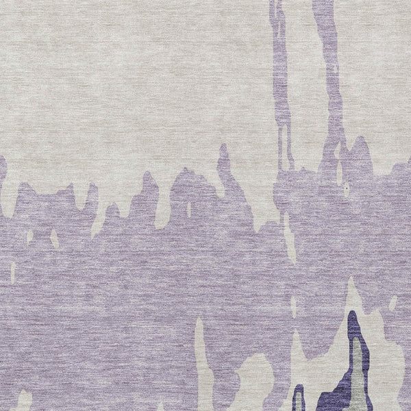 HomeRoots 5' Stylish Purple and Ivory Abstract Area Rug - Machine Washable, Durable for Indoor & Outdoor Use 10' X 14' 613655