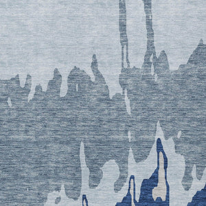 HomeRoots 5' Sky Blue and Denim Abstract Area Rug - Durable, Stain-Resistant Design for Indoor & Outdoor Use 8' X 10' 613659