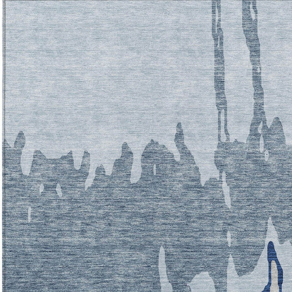 HomeRoots 5' Sky Blue and Denim Abstract Area Rug - Durable, Stain-Resistant Design for Indoor & Outdoor Use 10' X 14' 613661